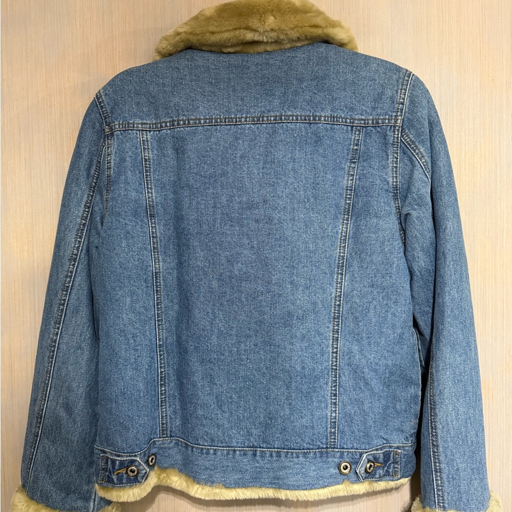 Reversible Blue Denim Jacket Reversible to Faux Fur - Picture 2 of 8